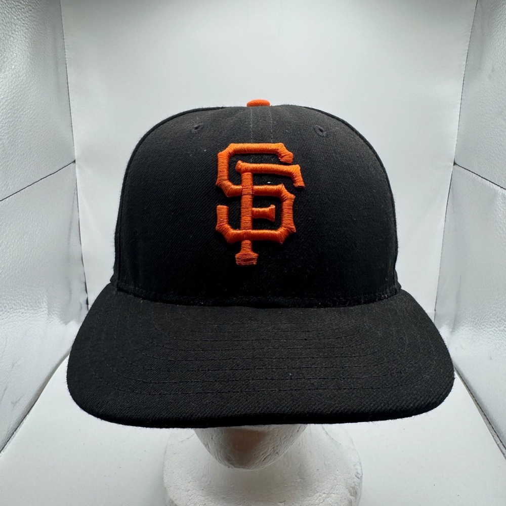 San Francisco Giants New Era 59FIFTY Fitted Hat Size 7 1/8 Black Orange MLB Cap